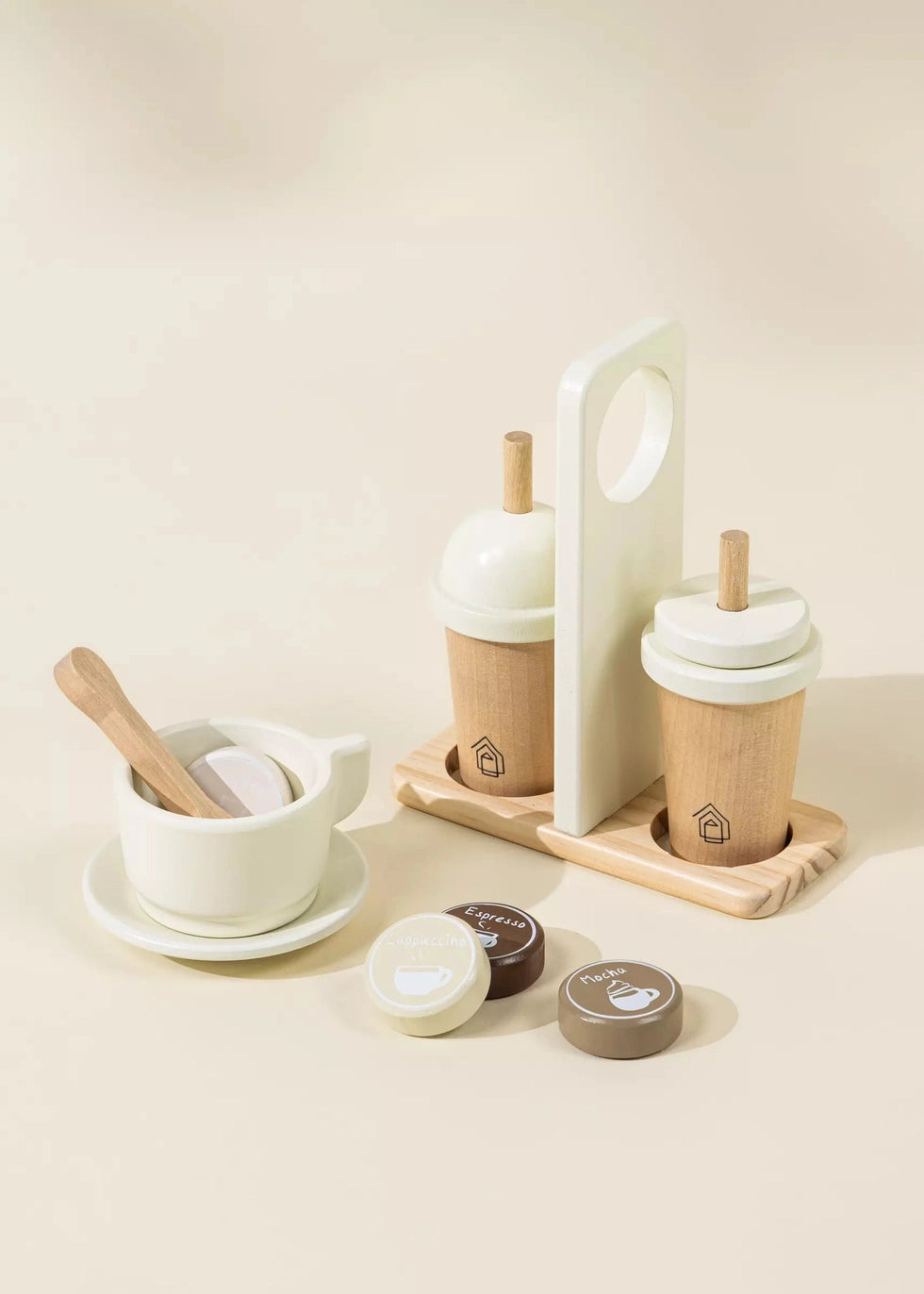 wooden coffee maker set