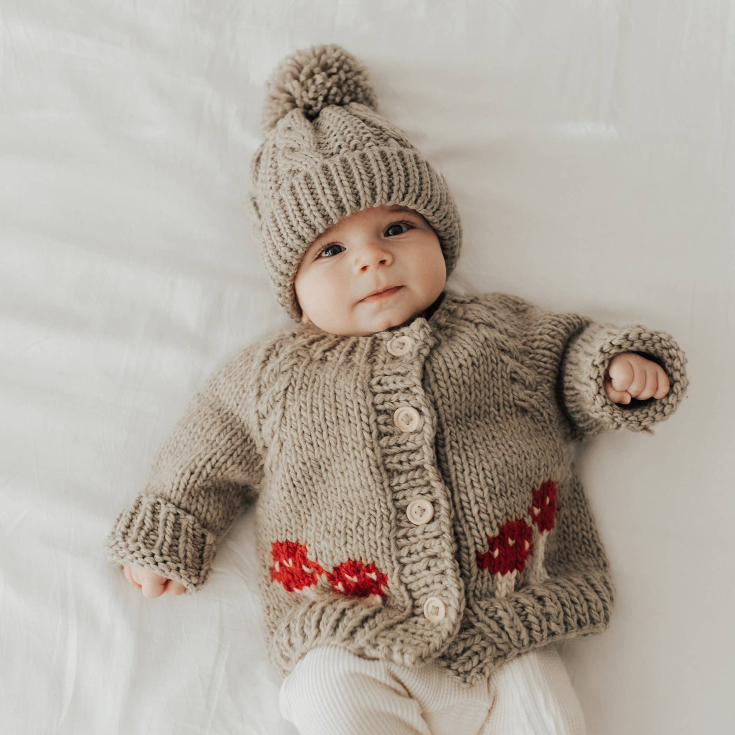 knit cardigan - taupe mushroom