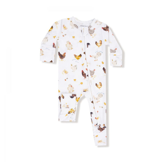 2 Way Zipper Romper - Chickens