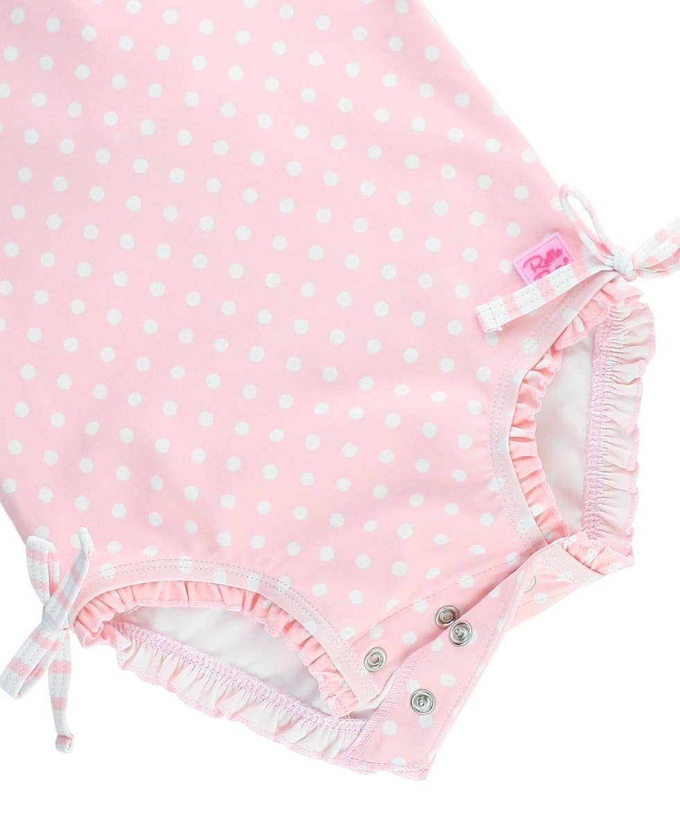 Rufflebutts Onepiece Swimsuit - Pink Polka Dot