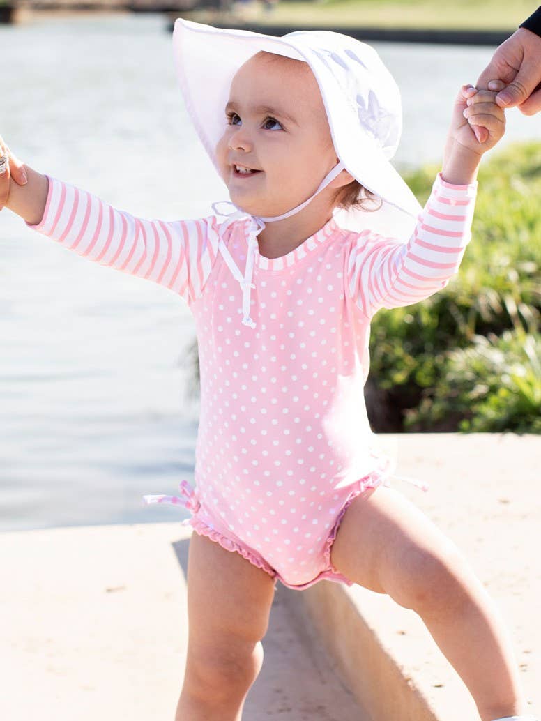 Rufflebutts Onepiece Swimsuit - Pink Polka Dot