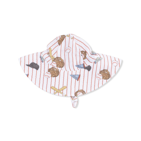 Wide Brim Sunhat - Vintage Baseball Stripe