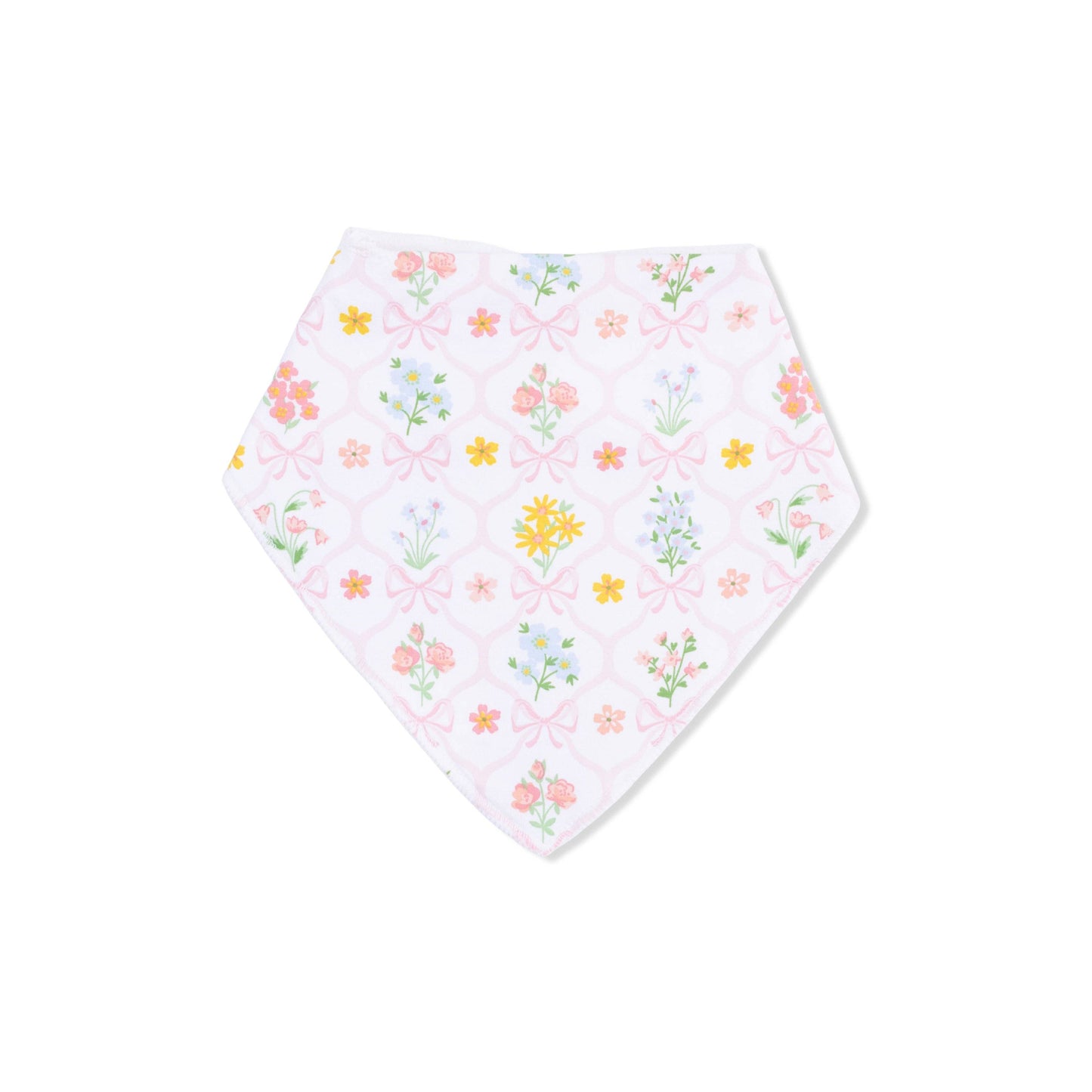 Bandana Bib - Spring Blooms Bow Trellis