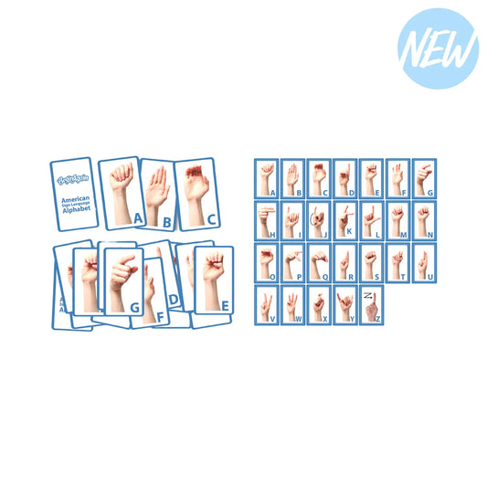wooden sign language flash cards