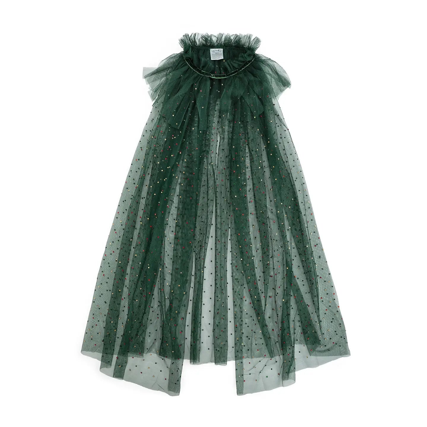 Emerald Rhinestone Christmas Dress-Up Cape