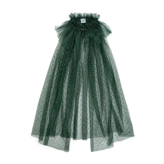 Emerald Rhinestone Christmas Dress-Up Cape