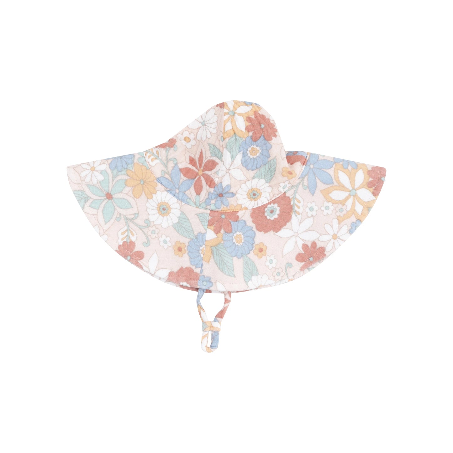 tropical retro floral - wide brim sunhat