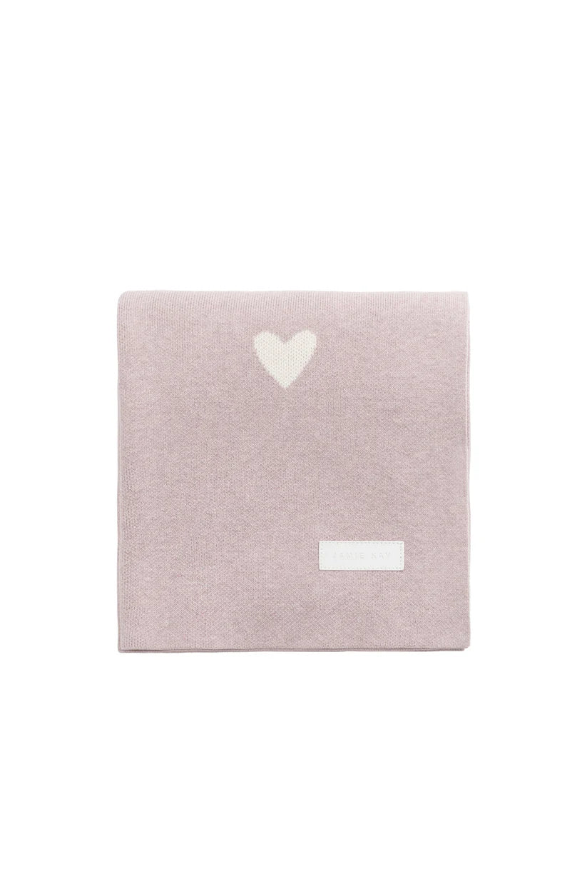 juliette blanket - heart jacquard ballerina marle