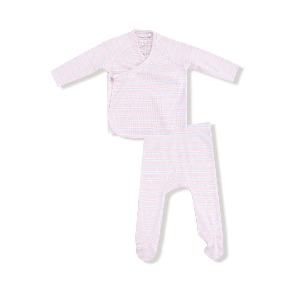 Kimono + Footed Pant - Pink Multi-Stripe