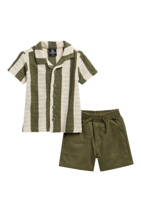 Tee + Shorts Set - Mineral Stripe