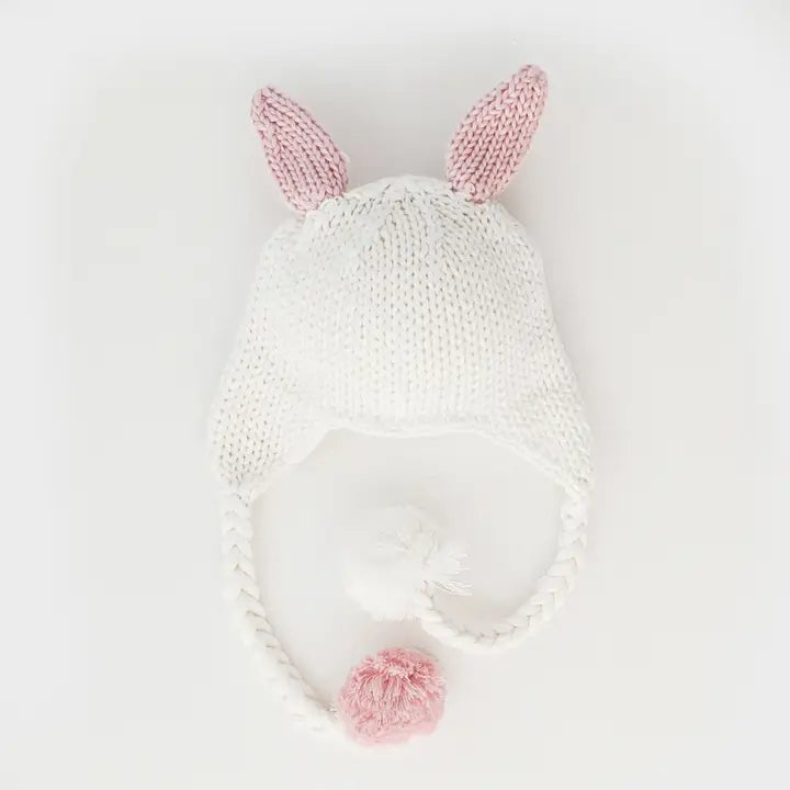 knit beanie - hugbunny pink