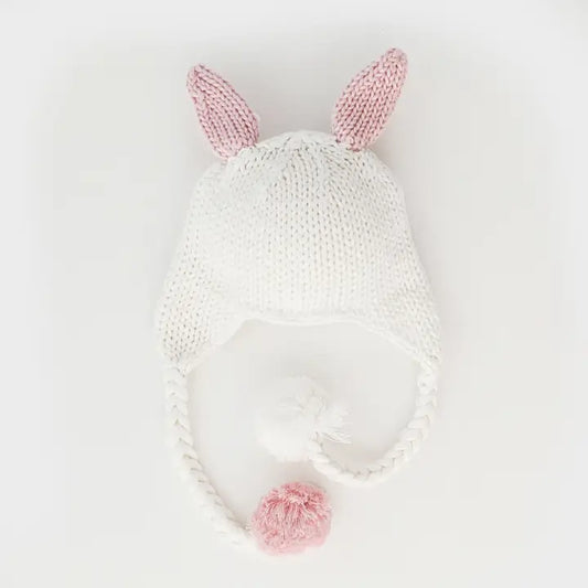 knit beanie - hugbunny pink