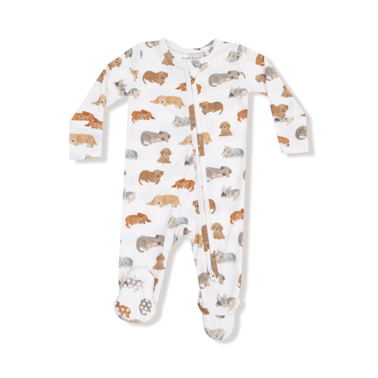 2 Way Zipper Footie - Napping Puppies