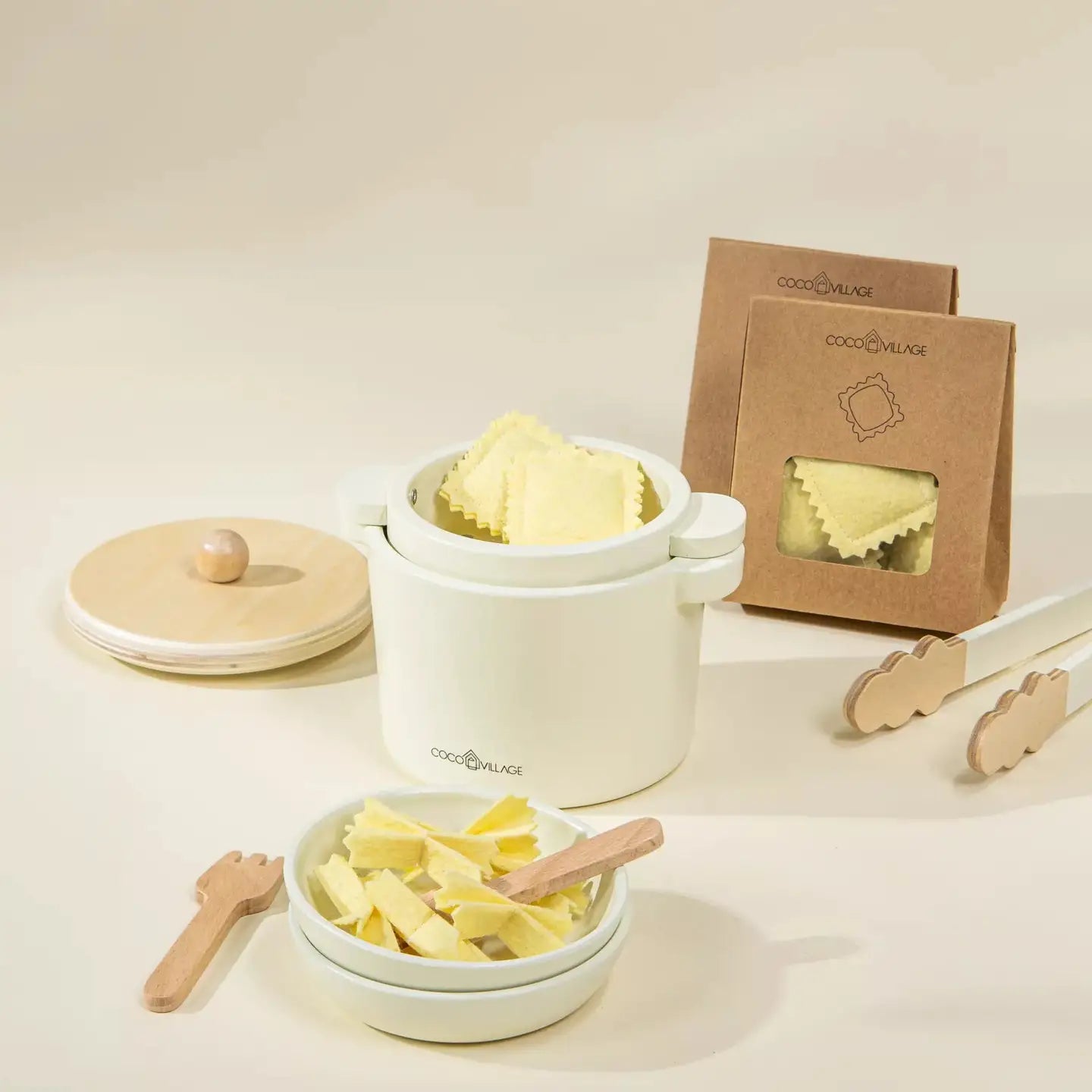 wooden pasta playset
