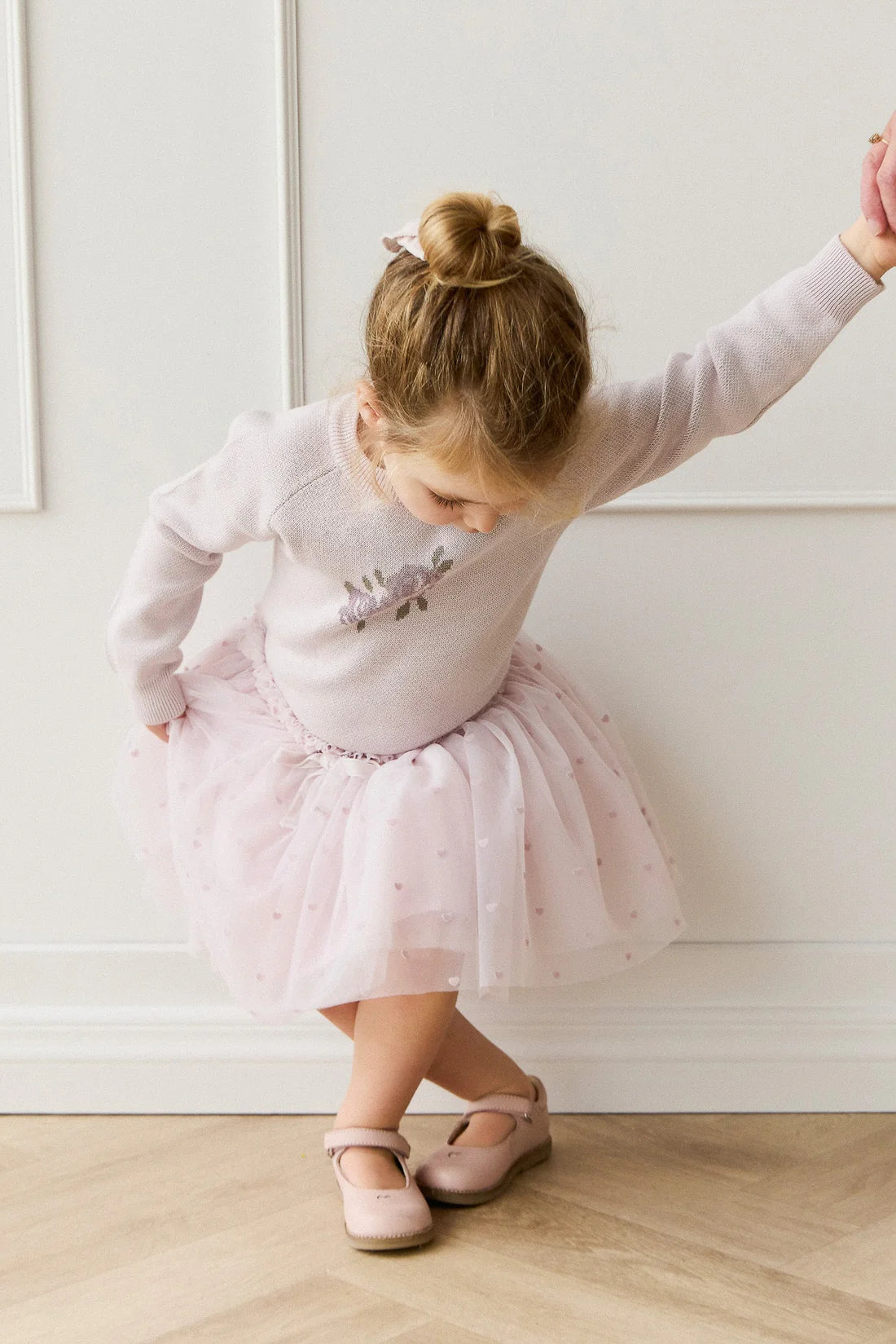 lottie skirt - petite heart flocking