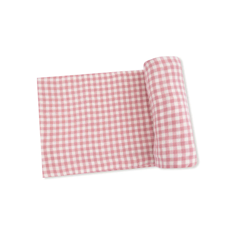 Swaddle Blanket - Rose Pink Plaid