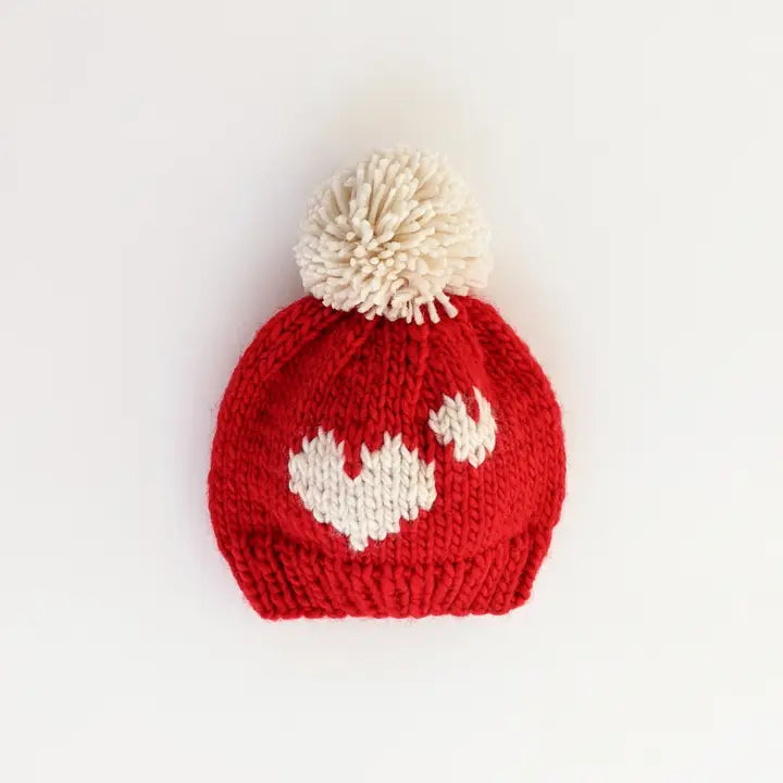 knit beanie - red valentine