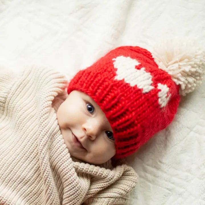 knit beanie - red valentine