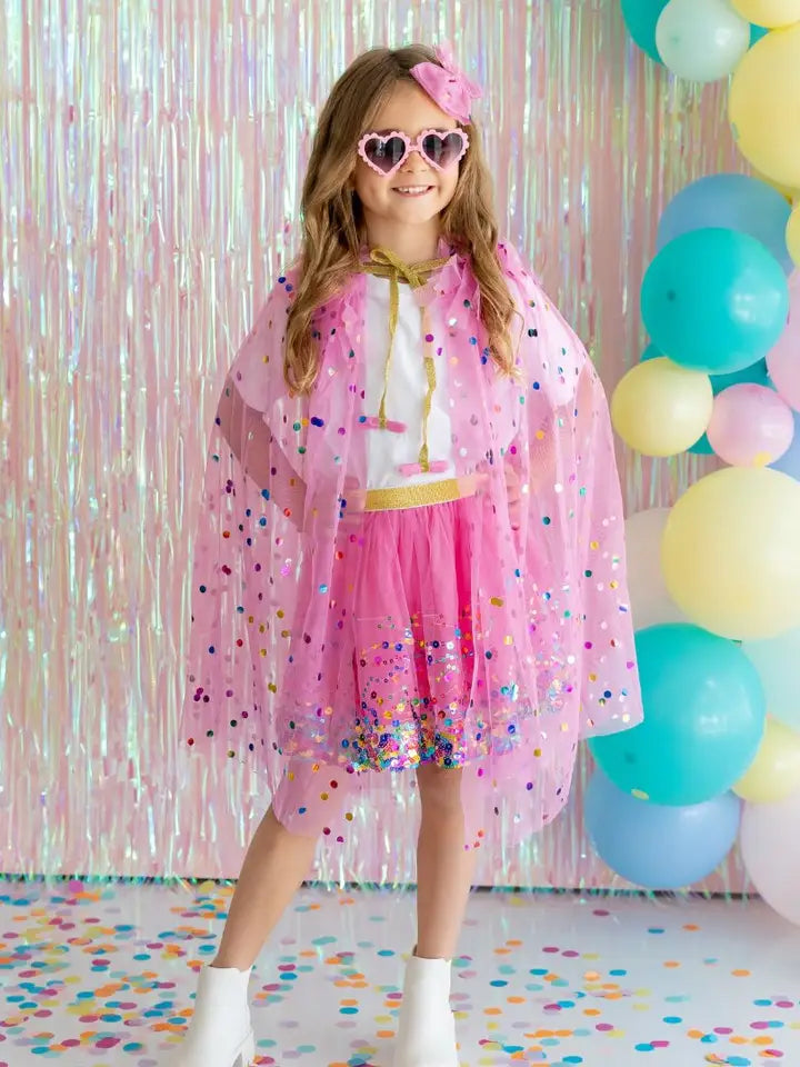Raspberry Confetti Cape