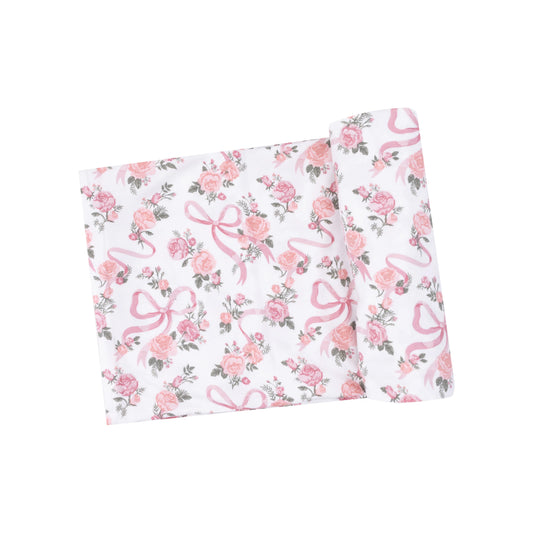 soft swaddle blanket - ribbons & flowers