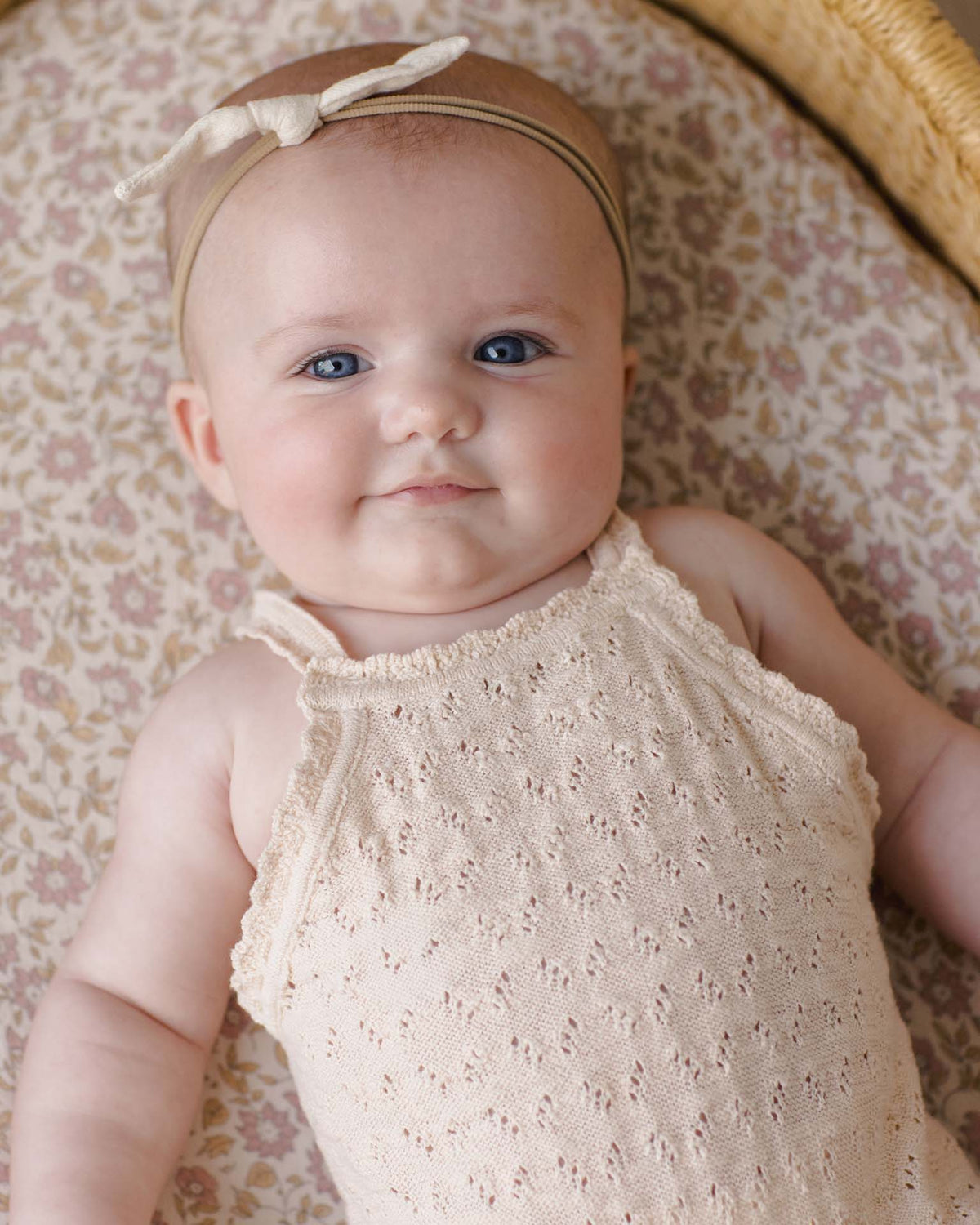 Organic Cotton Knit Romper - Ecru