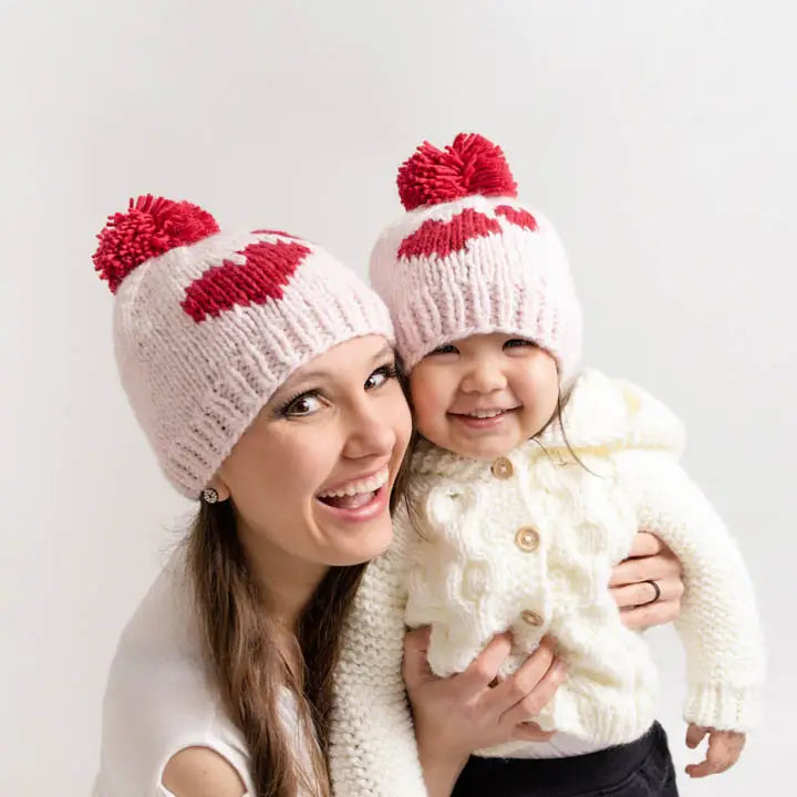 knit beanie - sweetheart
