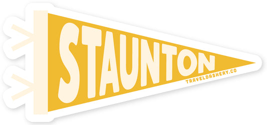 staunton pennant sticker - yellow