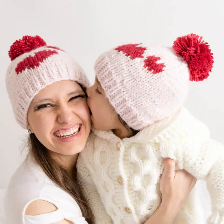 knit beanie - sweetheart