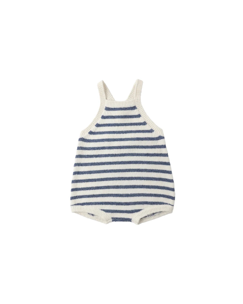 Ashton Knit Romper - Sea Green Stripe
