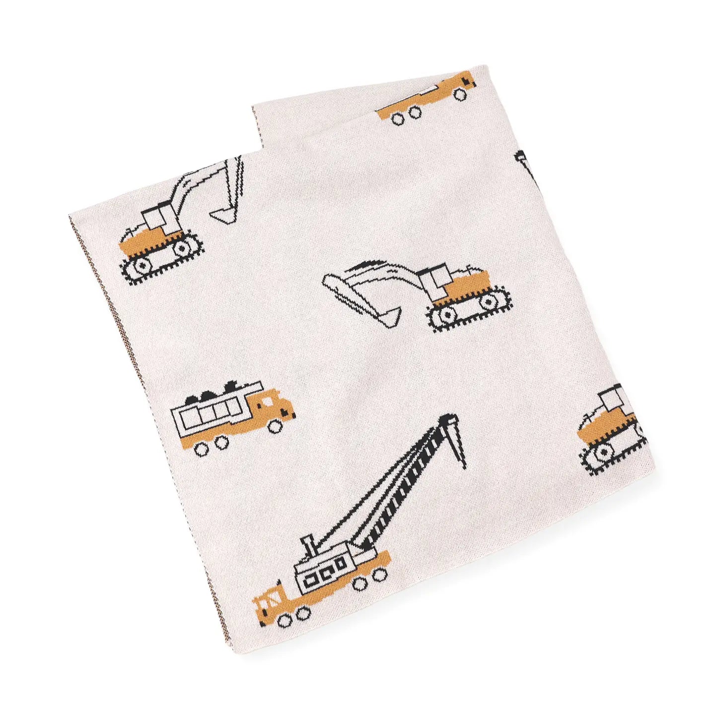 jacquard knitted baby blanket - trucks
