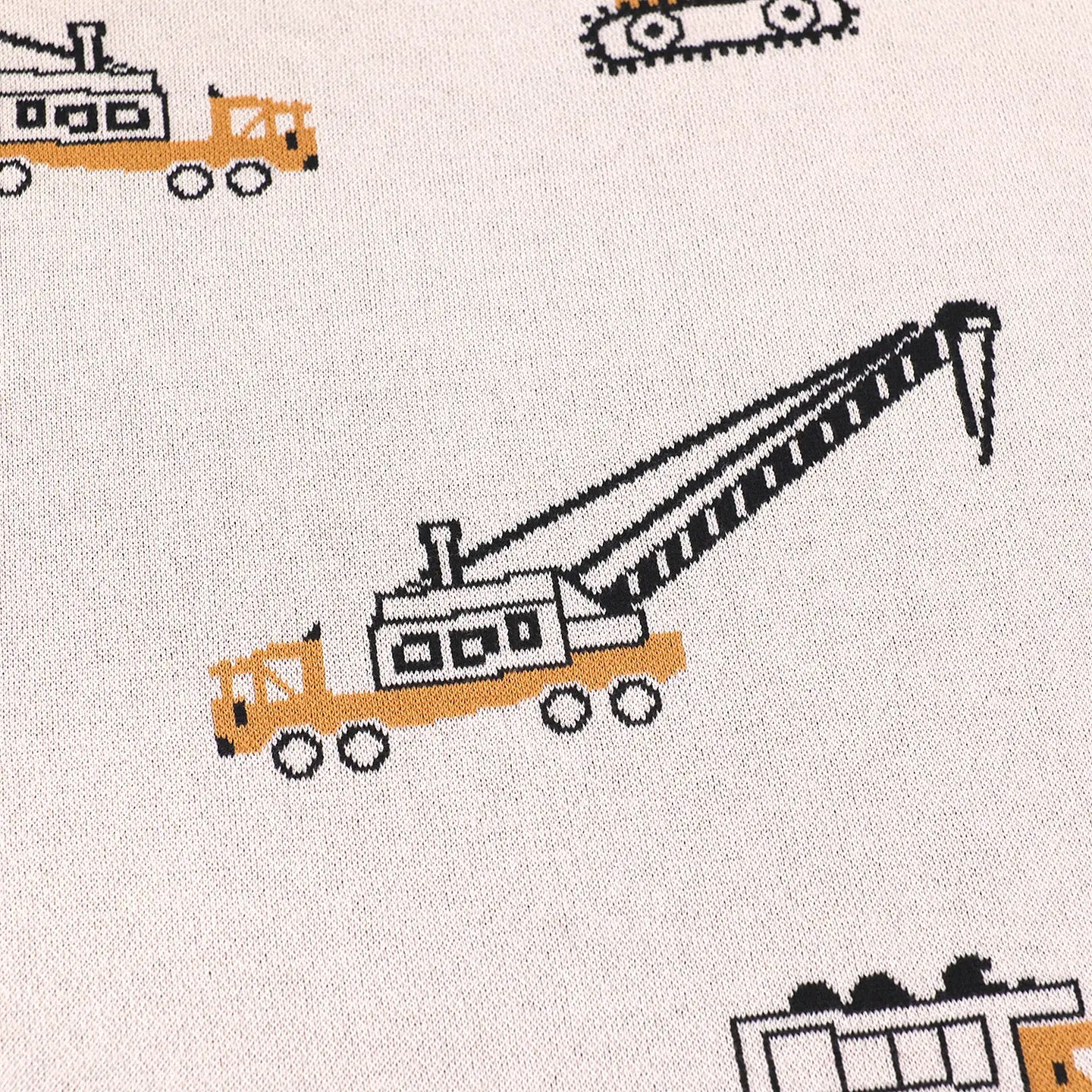 jacquard knitted baby blanket - trucks