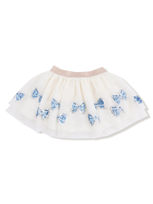 tutu skirt - sparkle blue bows