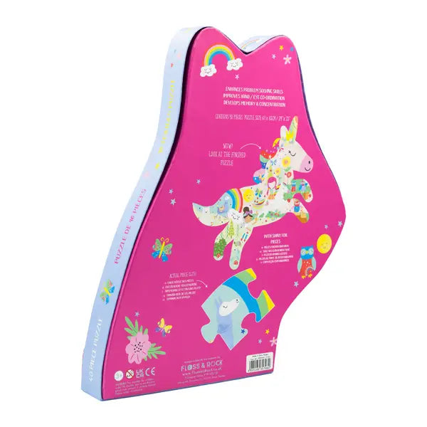 rainbow unicorn 40pc unicorn shaped jigsaw