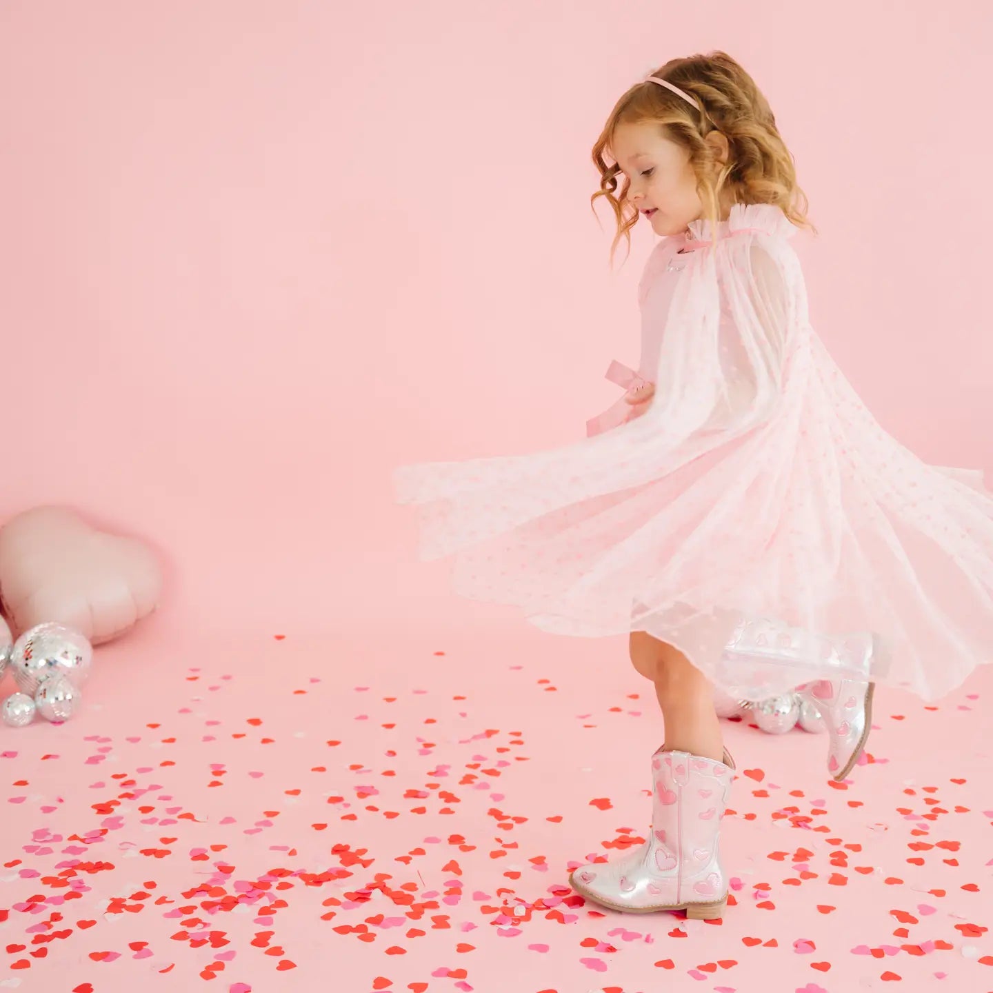 flocked heart cape