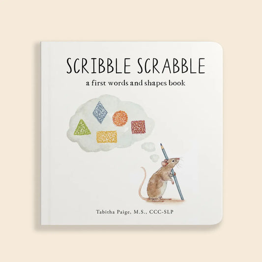 scribble scrabble: a board book of first words and shapes