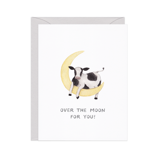 over the moon — new baby card