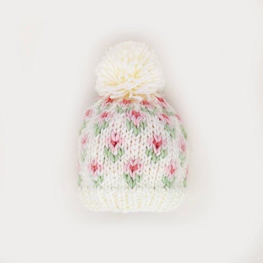 Knit Beanie - Bitty Blooms Blush