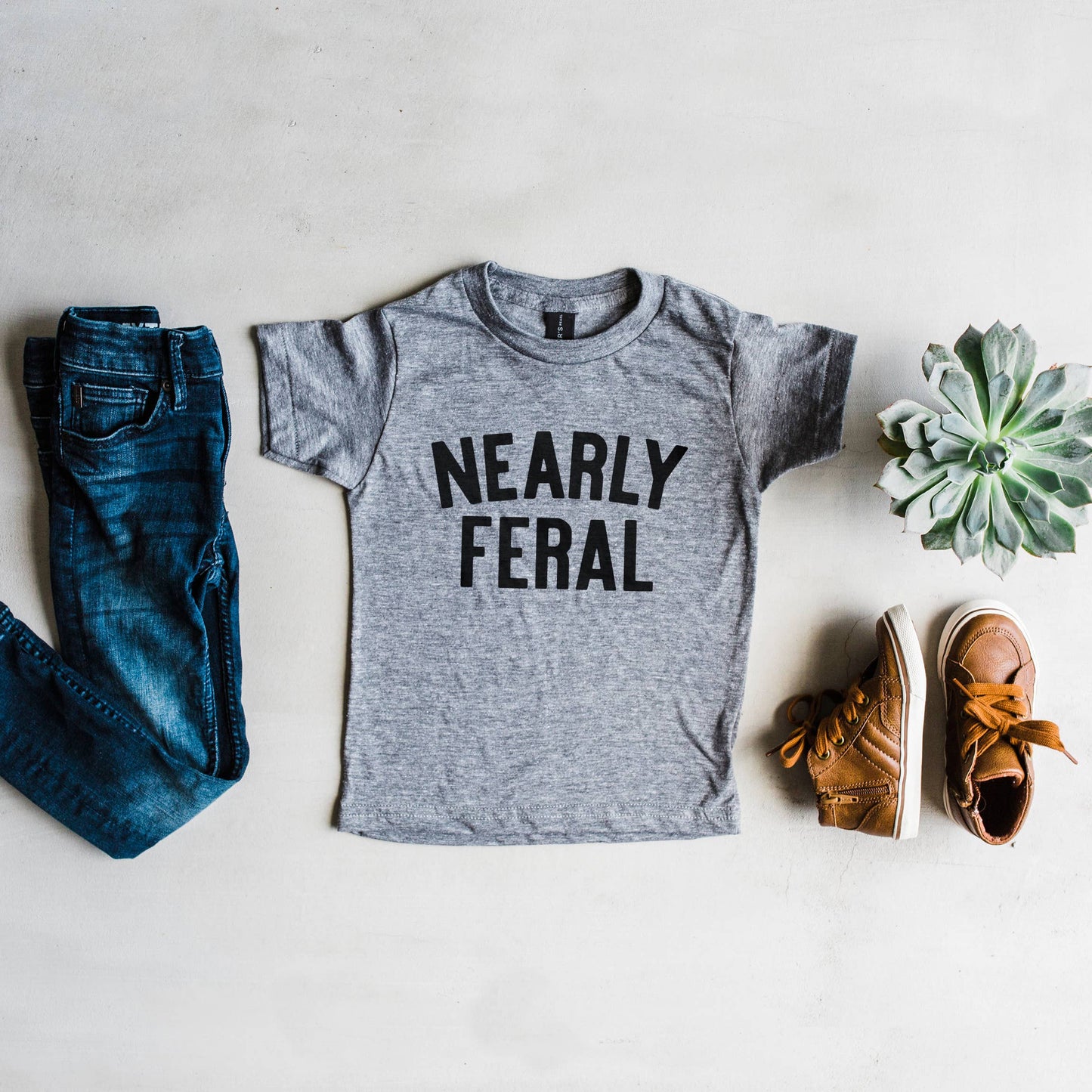 Nearly Feral Tee - Grey