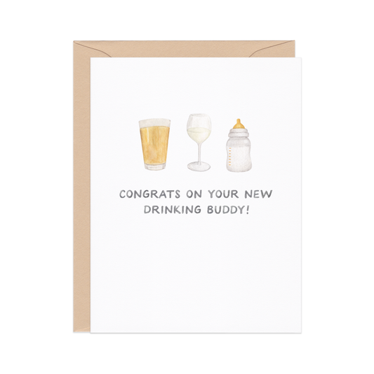drinking buddies — new baby card