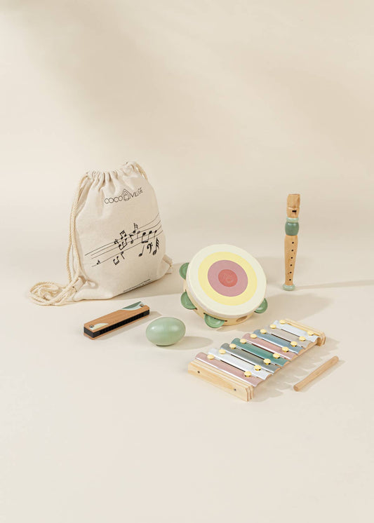 wooden musical instruments playset