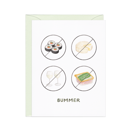 pregnancy bummers — new baby card